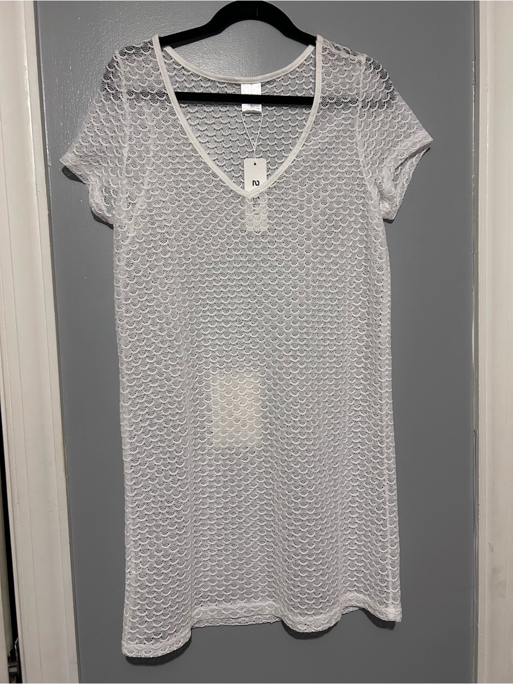 & Other Stories White Mesh V-Neck Swim Cover-Up